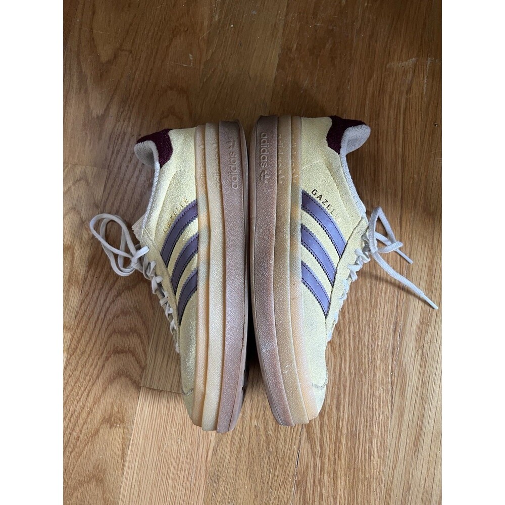 Adidas Gazelle Bold Sneakers 'Almost Yellow Maroon' IF5937 Women's Size 9